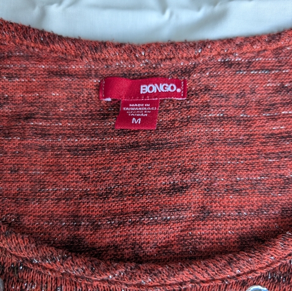 Orange Knit Long Top with Embellishments - Picture 4 of 5